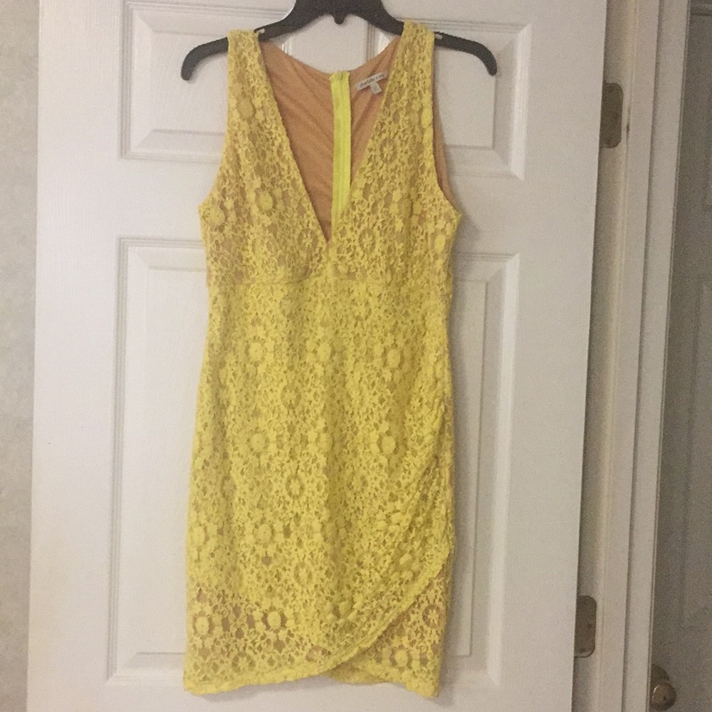 Yellow lace dress